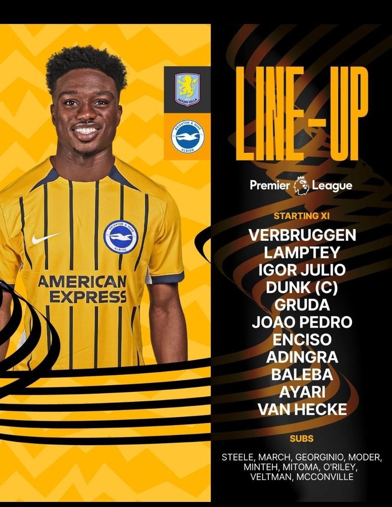 Brighton and Hove Albion line-up announcement 