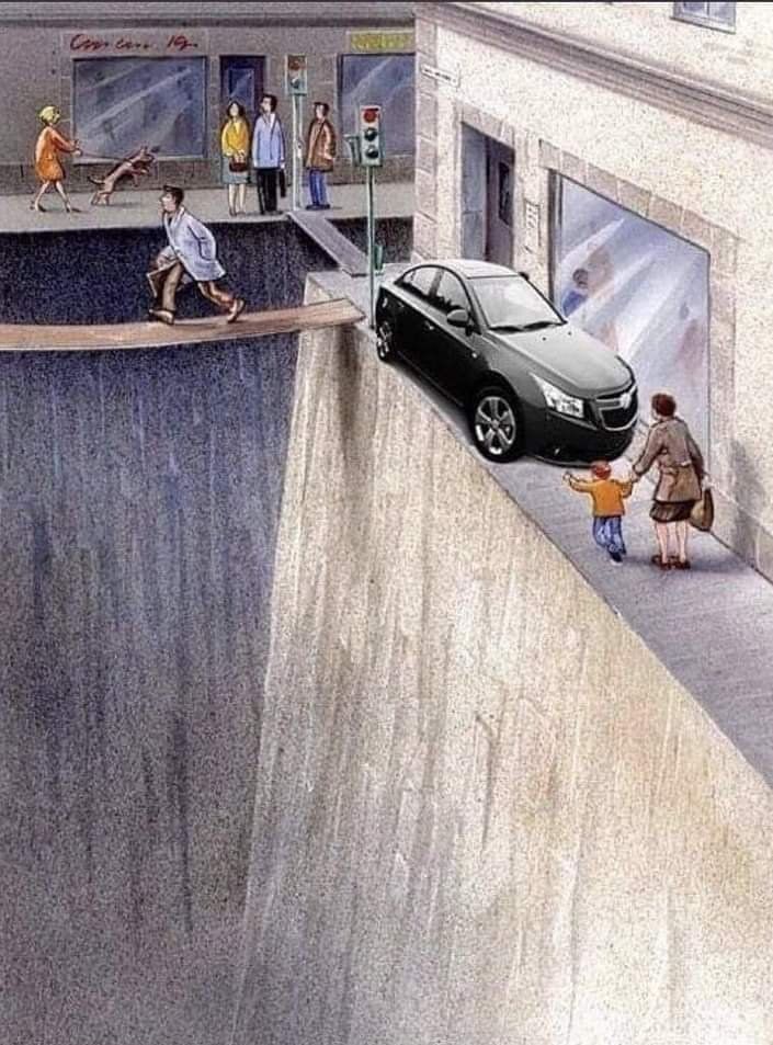 A car parked on a sidewalk, leaving no room for pedestrians