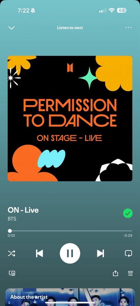 Permission to dance live on stage screenshot 