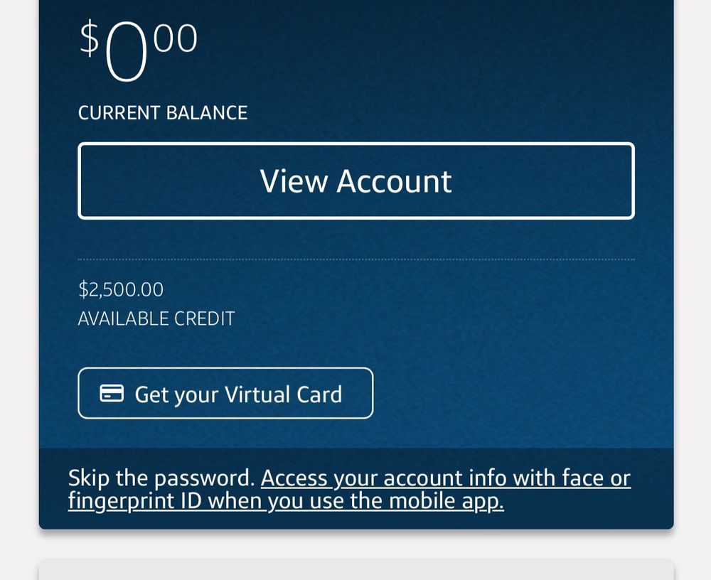 A credit card with no balance 