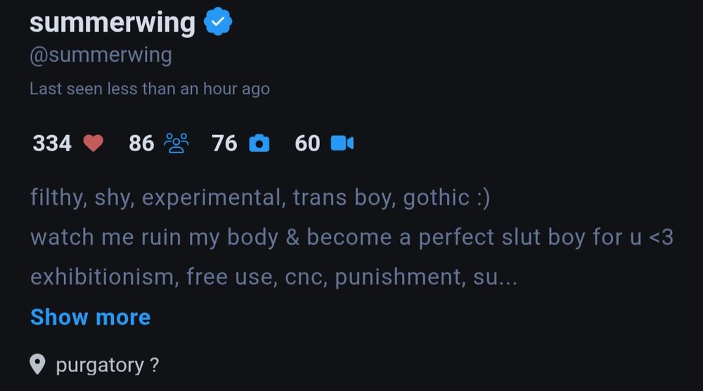 screencap of fansly profile summerwing 