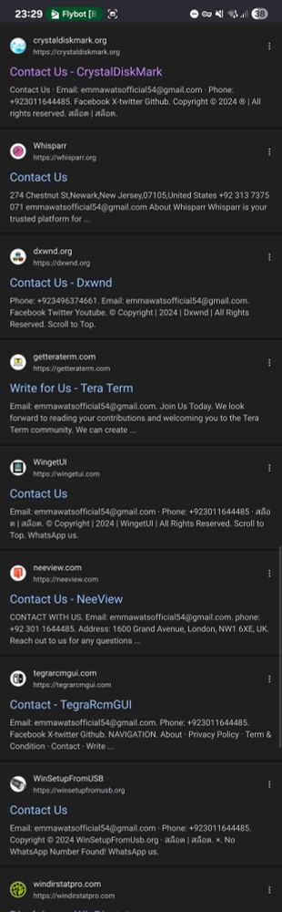A google search page full of scam websites pretending to be open source projects.