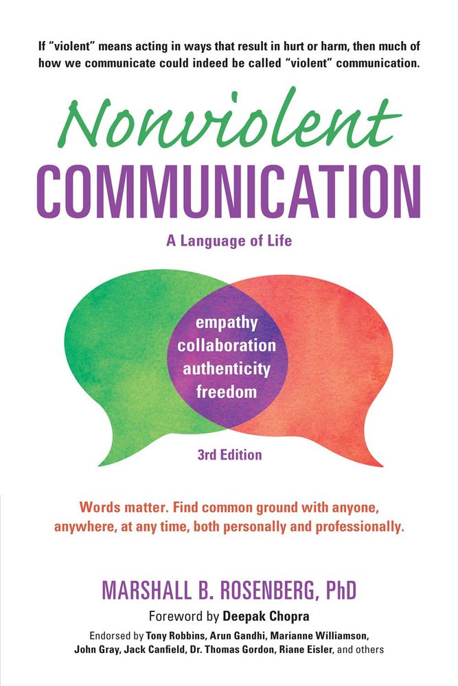 a book cover for "Nonviolent communication: a language of life" by Marshall B. Rosenberg