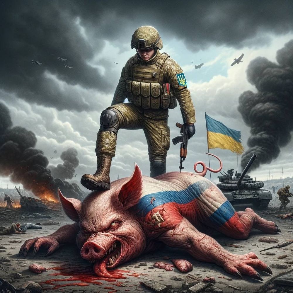 Ukrainian Soldier killed an Ruzzian Orc.