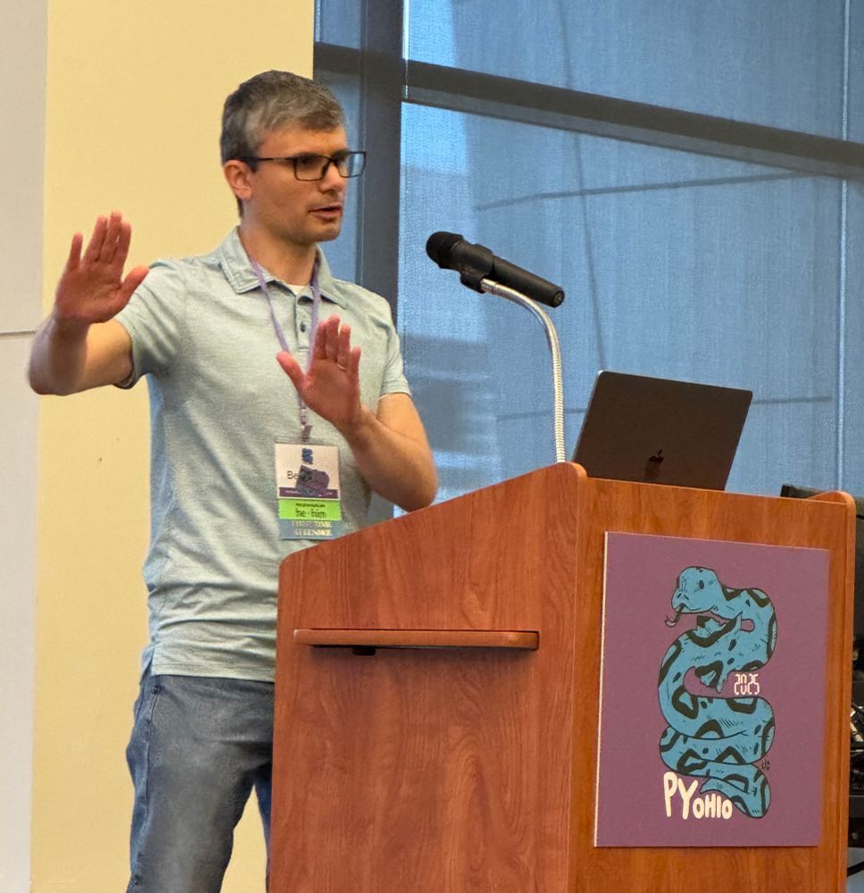 Benjamin Patch presenting “My Agentic Coding UI” talk.