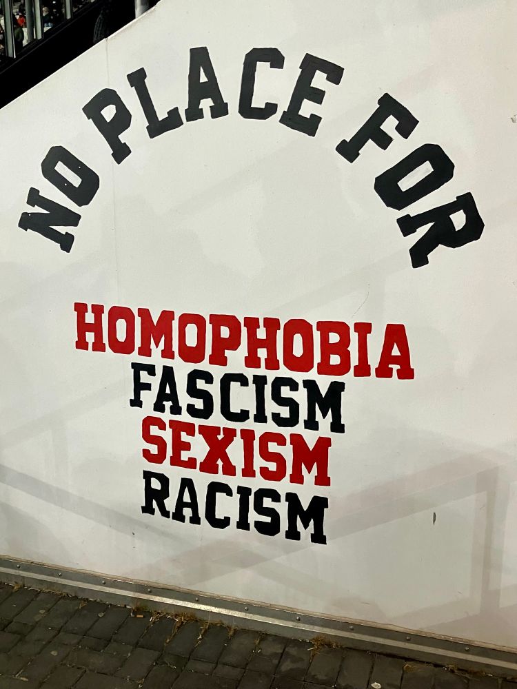 Mural:
No place for 
Homophobia 
Fascism
Sexism
Racism