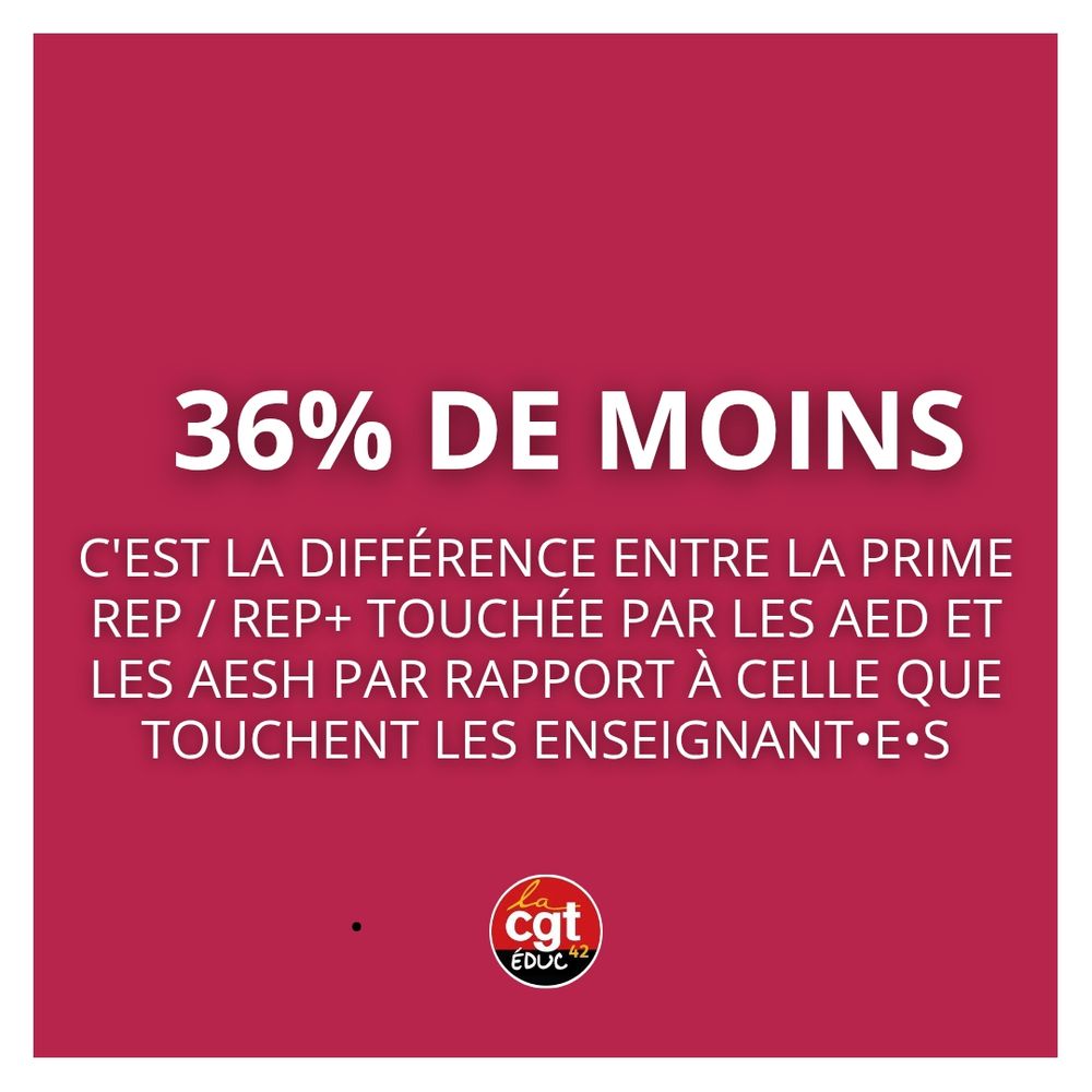 C'est la différence entre la prime rep / rep+ touchée par les aed et les aesh par rapport à celle que touchent les enseignant•e•s