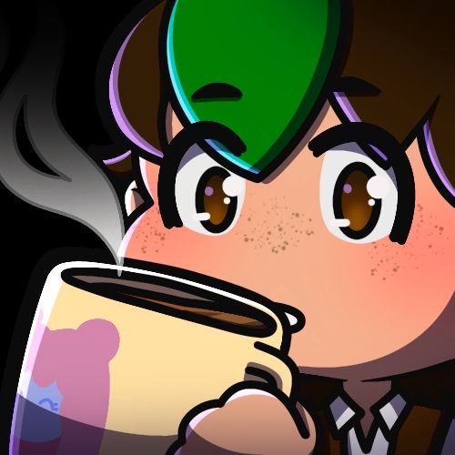 Twitch emote of the same white man; he holds a yellow mug with his wife's face on it, in the action of taking a sip. he looks slightly concerned.