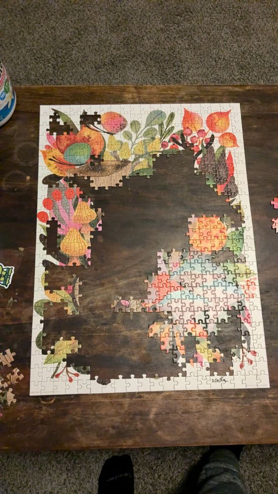 mostly put together puzzle