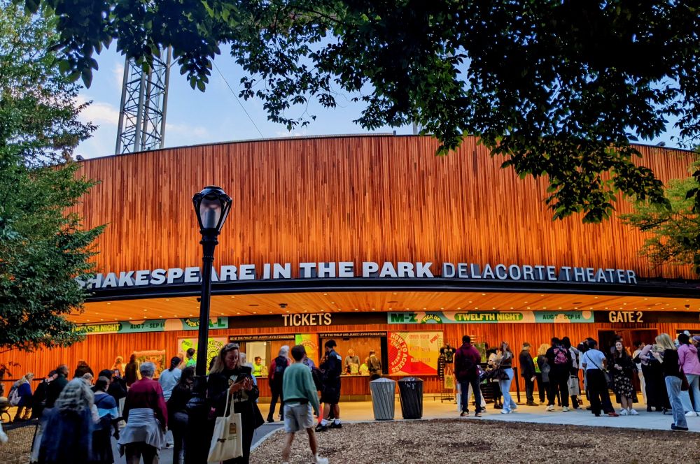 Front of the newly renovated Delacorte Theater.