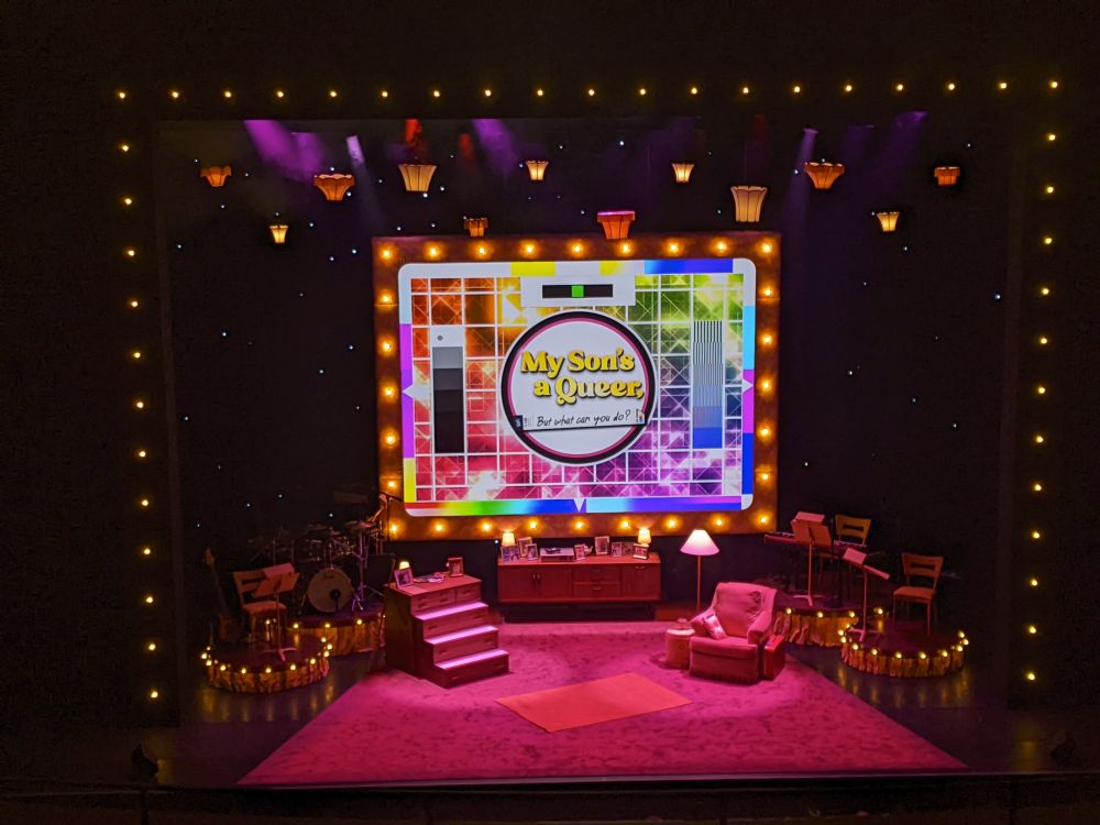 Colorful and vibrant staging of the play My Son's A Queer (But What Can You Do?)