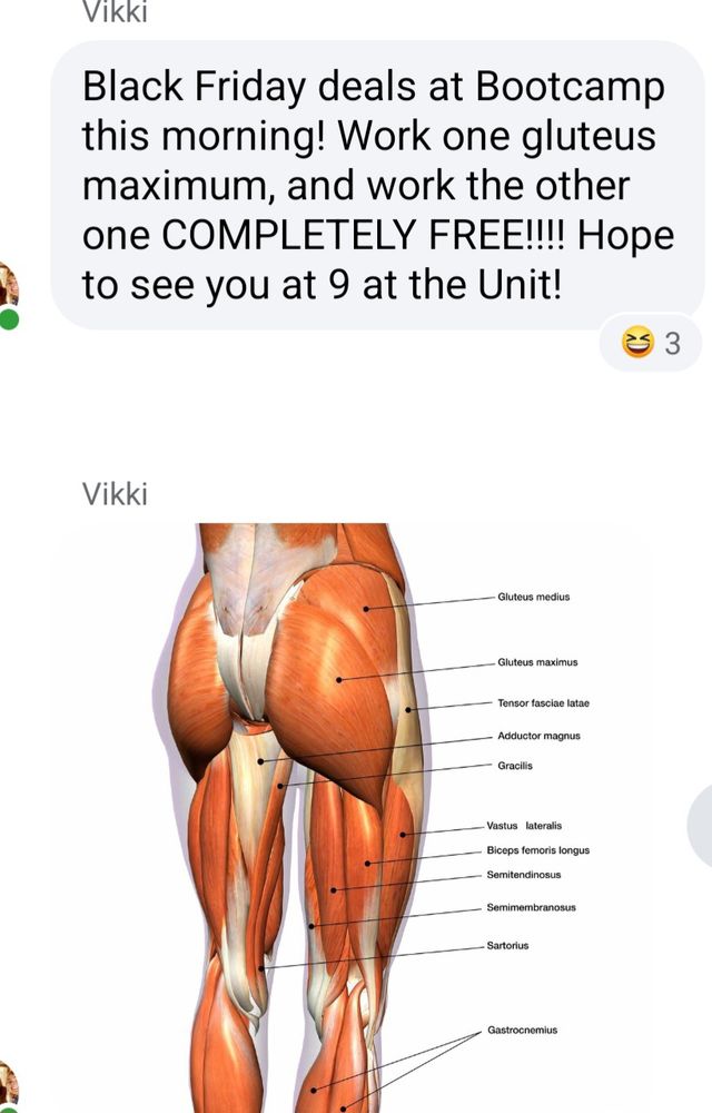 Black Friday deal- exercise one gluteus max and work the other completely free!!