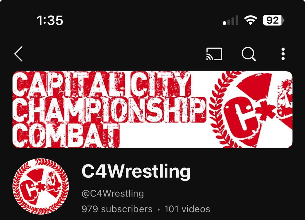 Screenshot of C4 Wrestling’s YouTube profile.