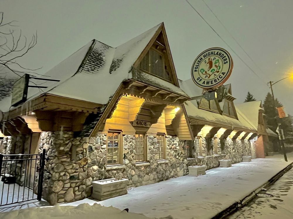 The Polish Highlander Home is styled as a Carpathian chalet in the traditional Zakopane Style of Architecture. Located at 4808 S. Archer Avenue in Chicago, the structure underwent renovation under the eye of famed artist Jerzy Kenar in 2005. 