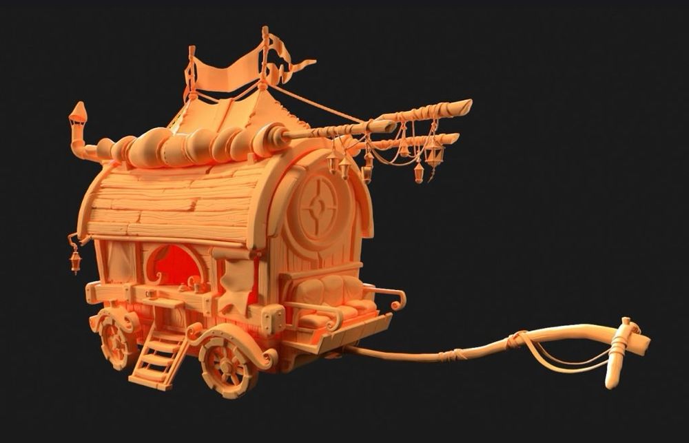 WIP of Medieval food cart 
