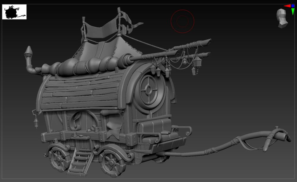 If you’re new here this is what I’m currently working on! I’m in the process of retopologizing this Medieval Food Cart :) 