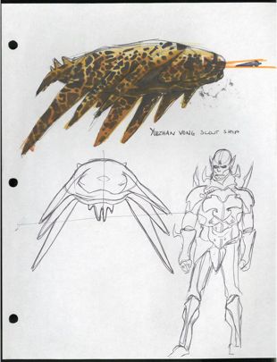 Concept art of the Yuuzhan Vong planned for Star Wars: The Clone Wars