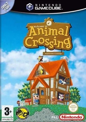 Box art for Animal Crossing on the Gamecube.