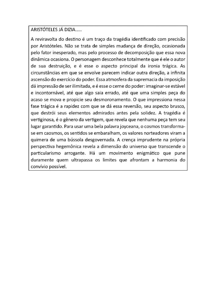 ARISTÓTELES JÁ DIZIA!