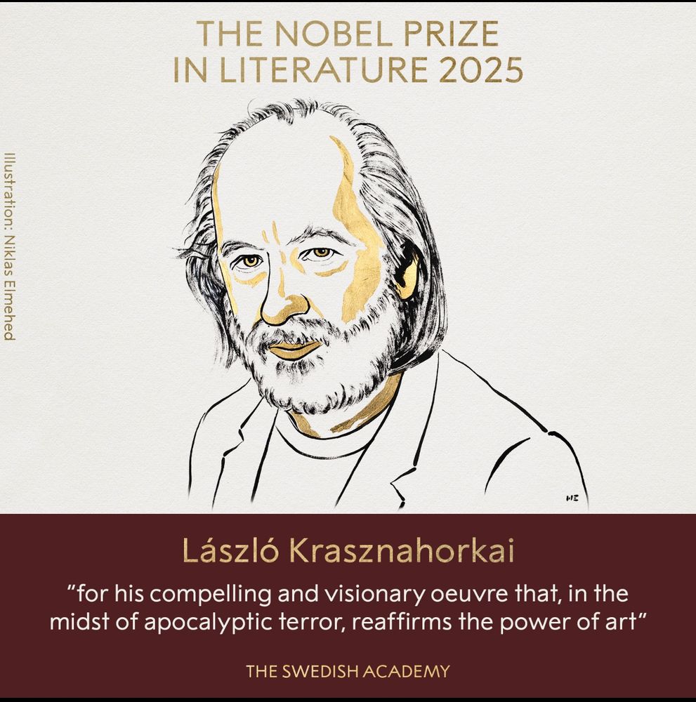 The Nobel Prize in Literature 2025 is awarded to the Hungarian author László Krasznahorkai 