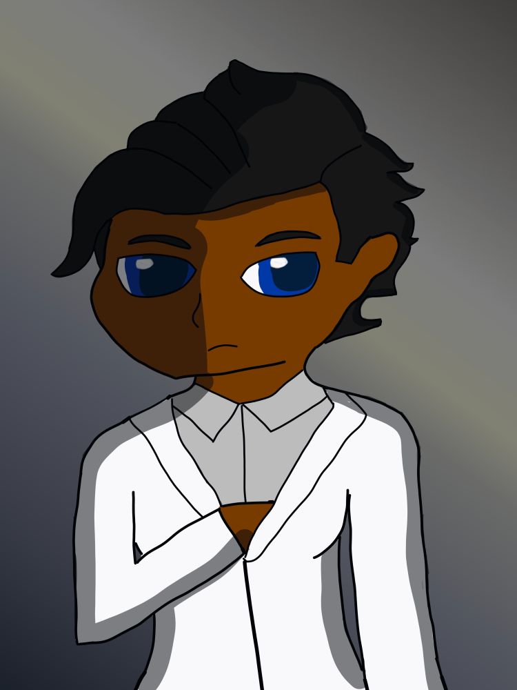 Jumper in a white suit