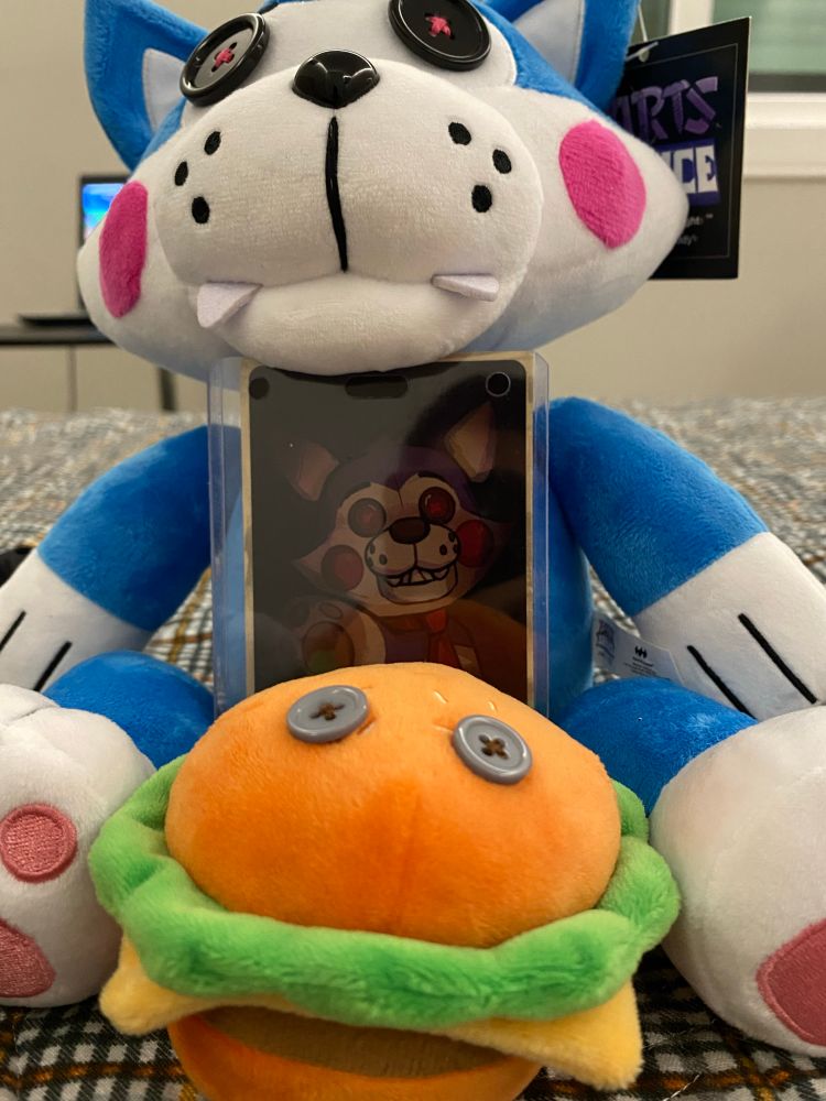 Image of the Five Nights at Freddy's spinoff character Candy the Cat, in plush form by the company Hex 