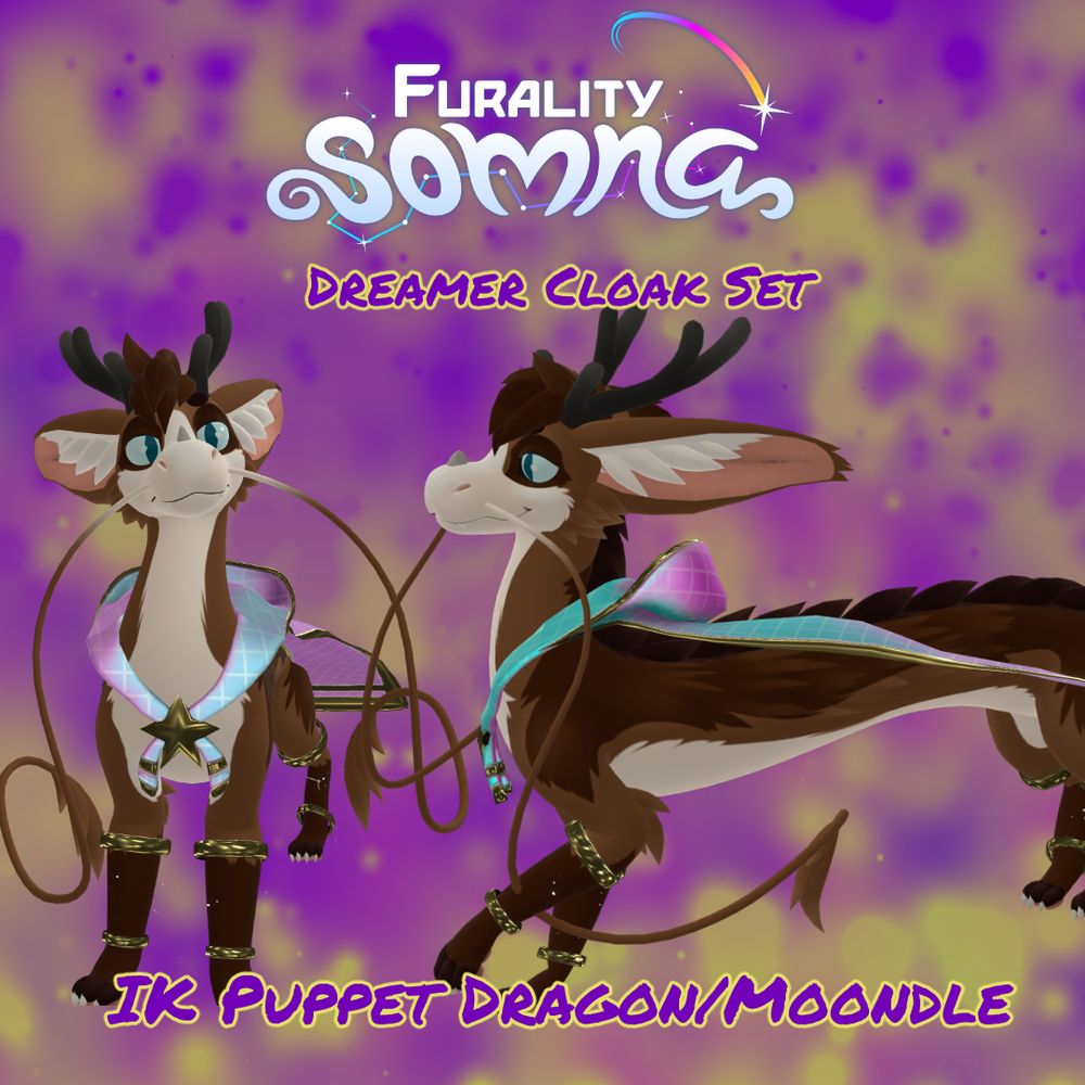 Promo image for the Dreamer Cloak set for the IK Puppet Dragon and Moondle