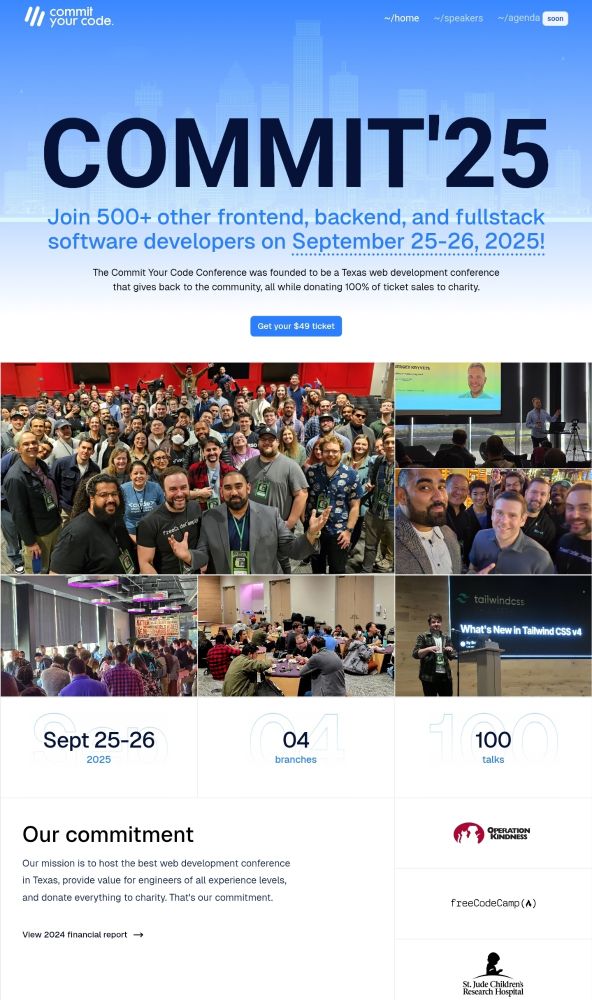Homepage of commit Your code website 