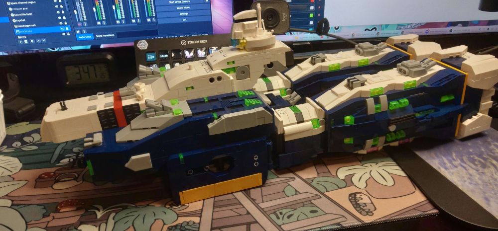 The Jie Star 58144 Macross SDF 1 building kit at over 50% completion. You can buy it but now it'll  cost double because tarrifs. Whee...