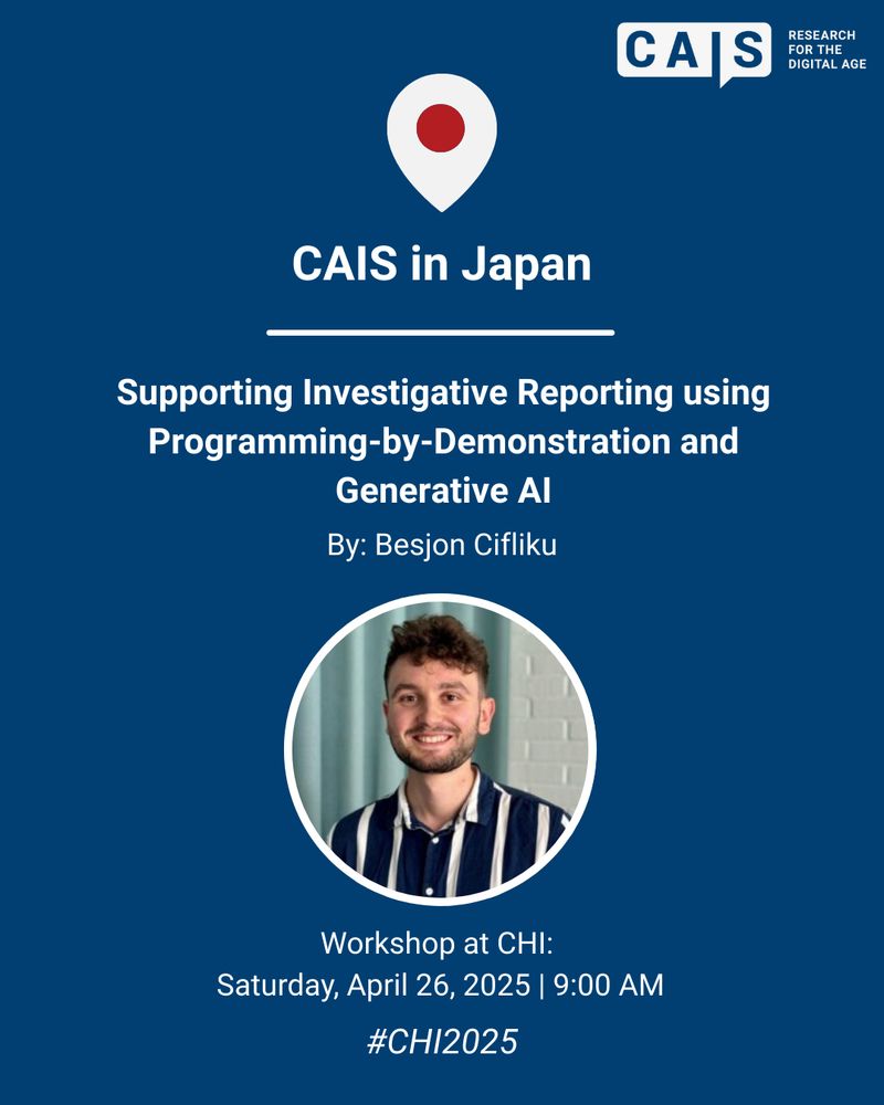 Titel des Workshopbeitrags von Besjon: “Supporting Investigative Reporting using Programming-by-Demonstration and Generative AI”