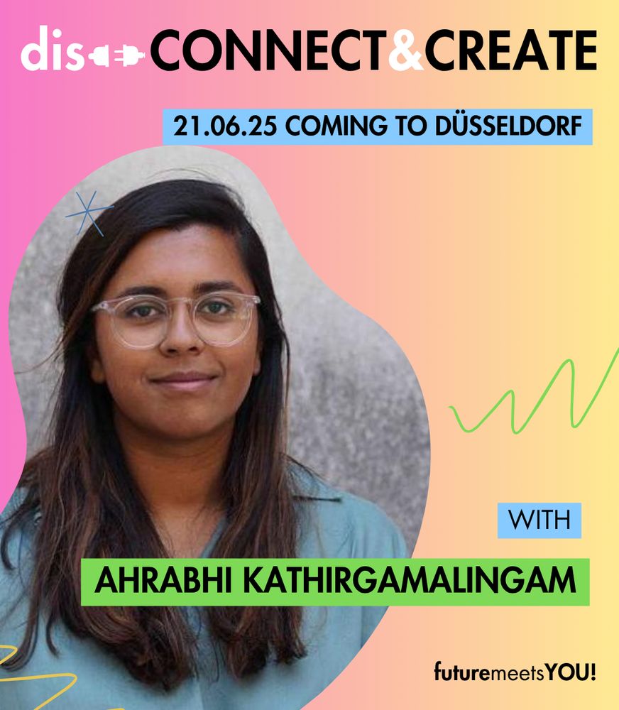 Visual mit einem Foto von Ahrabhi und dem Veranstaltungstitel disCONNECT & CREATE
