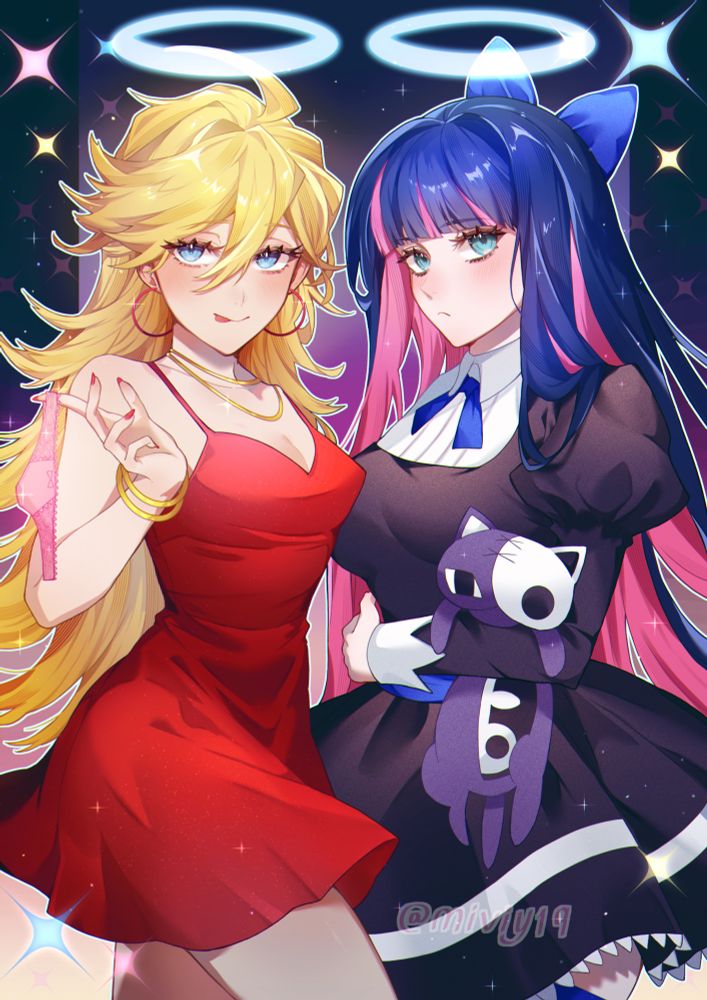 Fanart of Panty Anarchy and Stocking Anarchy. Characters from Panty and Stocking with Garterbelt. PaSWG 