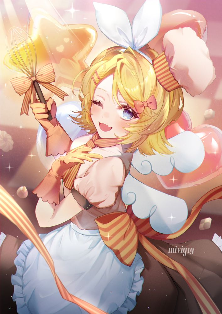 Fanart of Kagamine Rin in Sweet Magic costume.