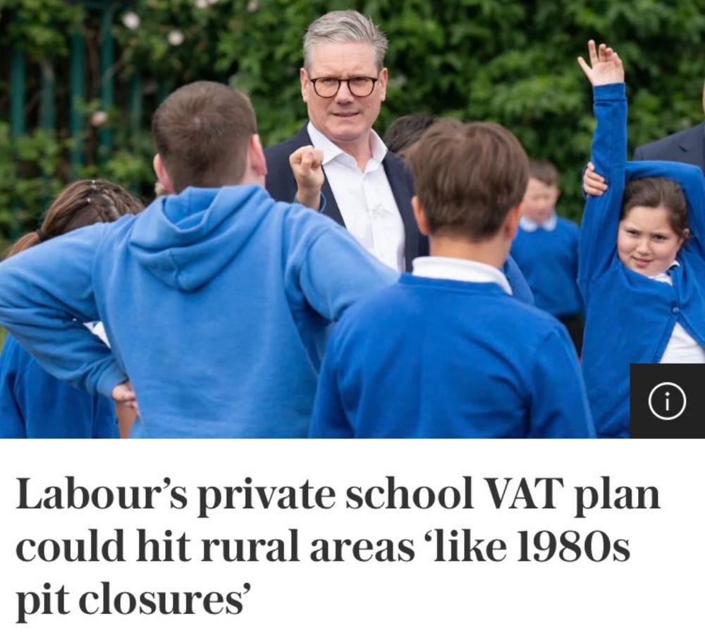 Labour's private school VAT plan could hit rural areas like 1980s pit closures'