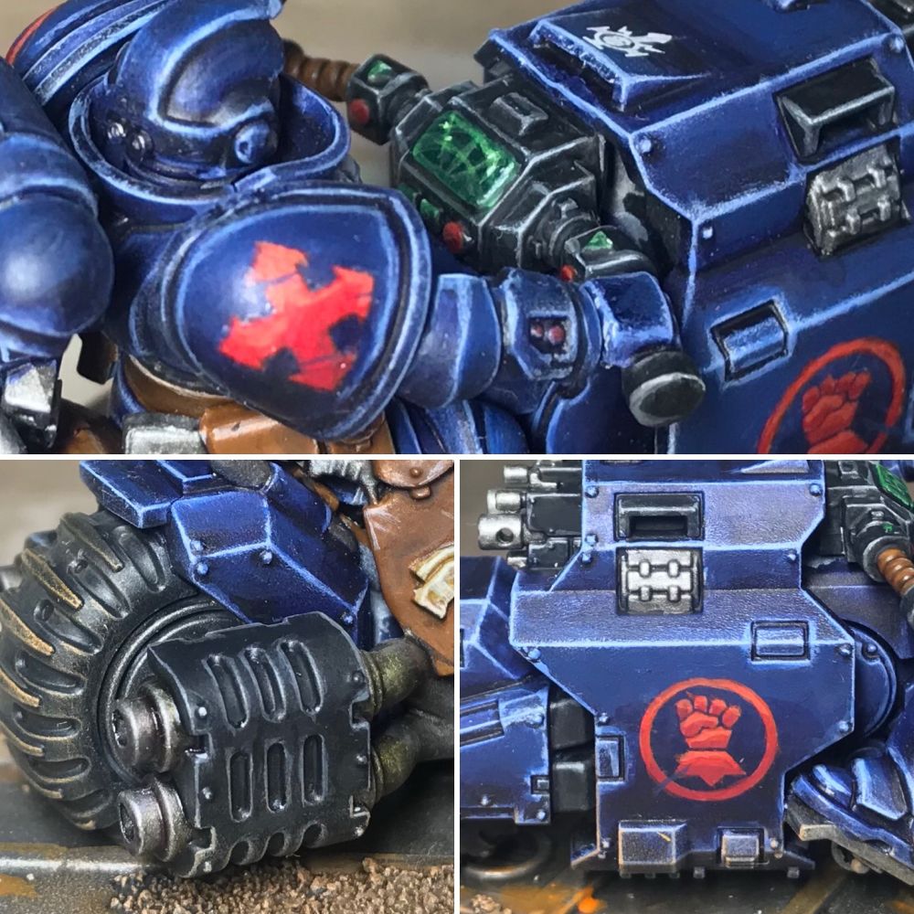 Crimson fist biker zoomed in shots
