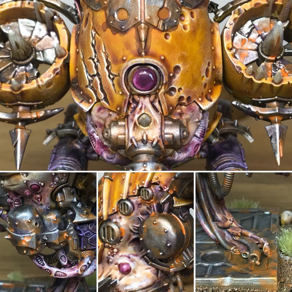Nurgle blight drone in yellow zoomed in