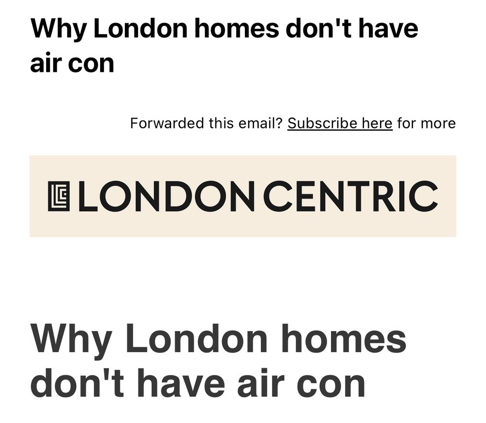 Text from London Centric newsletter