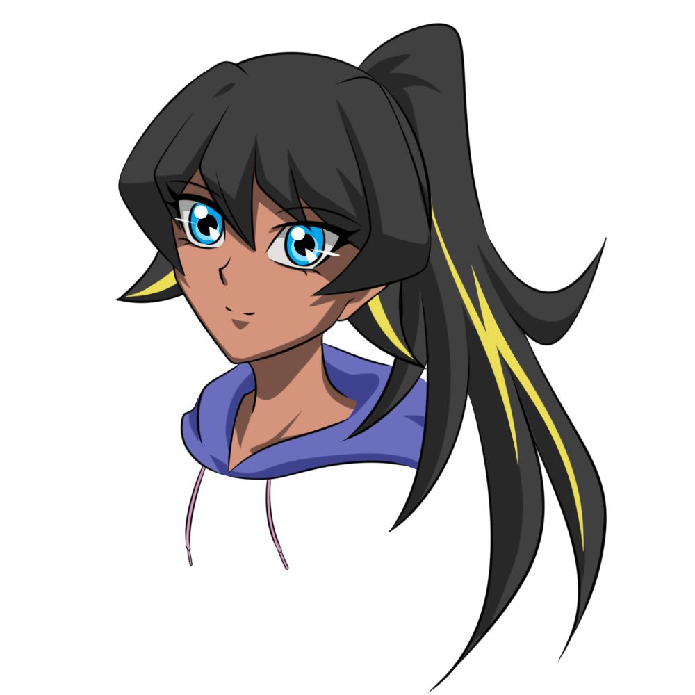 Here is Ramiella De La Cruz, my Yu-Gi-Oh OC for the original Duel Monsters as well as the Dark Side of Dimensions eras, displaying the details of her head and hair at a different angle than before.