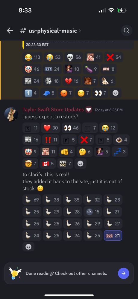 Discord with a bunch of geese emojis