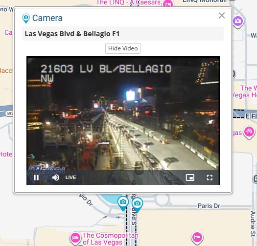 Las Vegas Blvd & Bellagio F1 street camera live feed