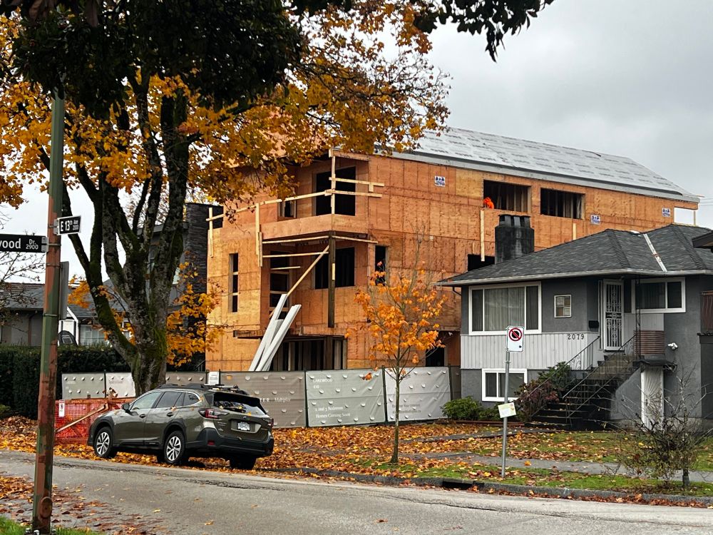Multiplex project being framed near Lakewood and 13th in vancouver (not a Lanefab project) 