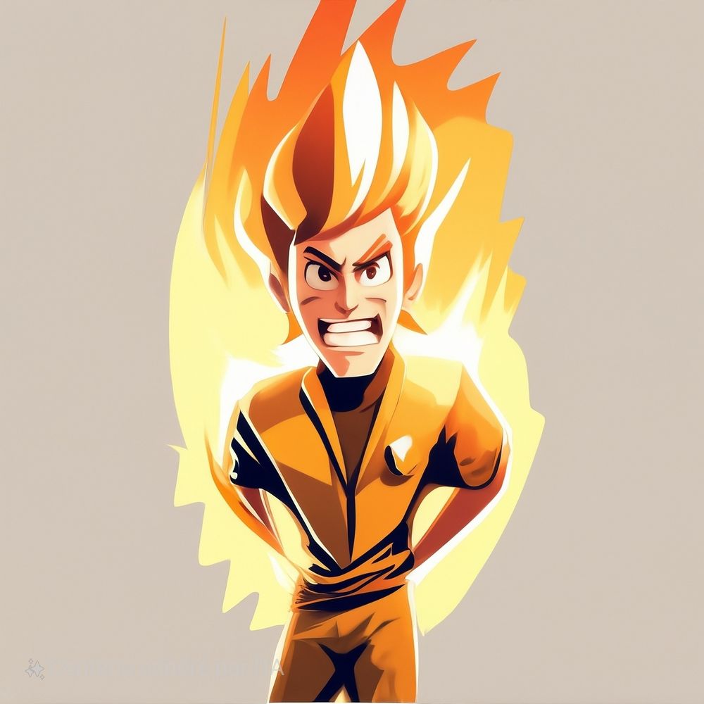 AI-generated image of a Super Sayen, using the Sketch to Image app from Samsung