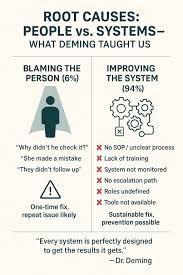 A chart showing a quote from Dr. Deming: 