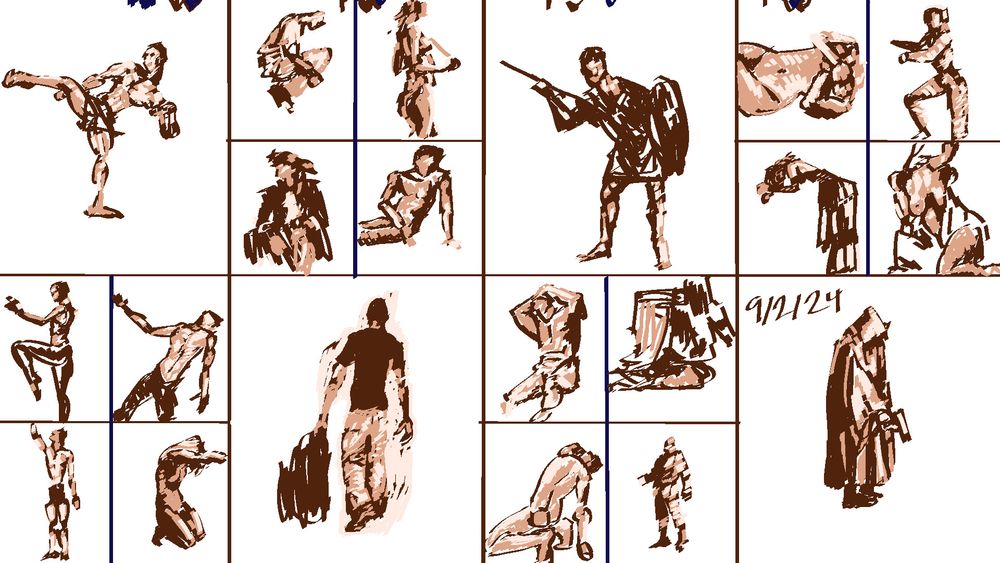 20 three-color figure drawings 9/2/24