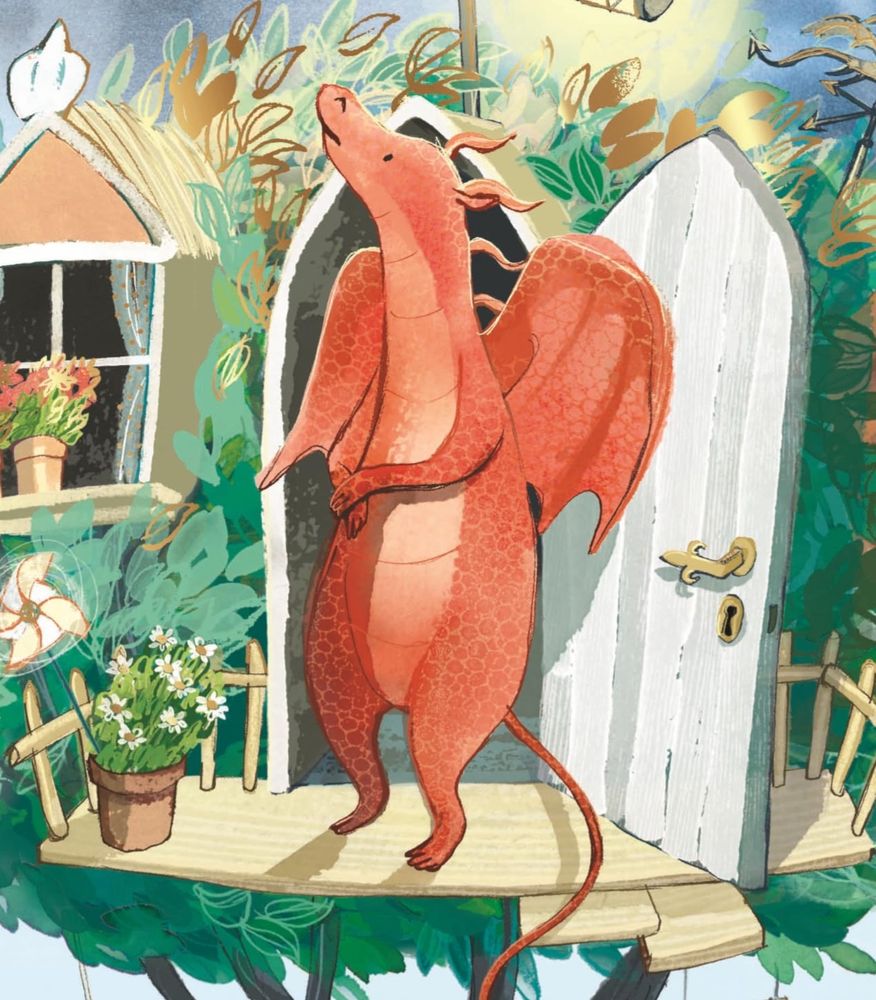 Spark from A Home for Spark the Dragon by Michael Sheen and Jess Webb, illustrated by Sarah Massini