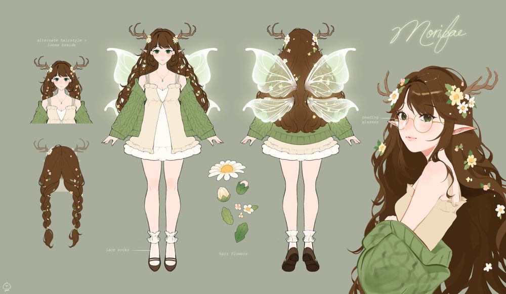 morifae's reference sheet made by @yanyams.bsky.social !