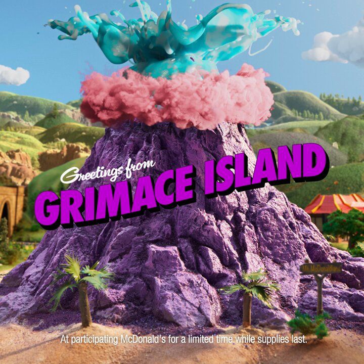 A large eggplant colored formation exploding blue cream everywhere.