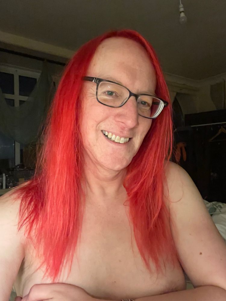 My hair after it's been mostly dried. Still very red. 