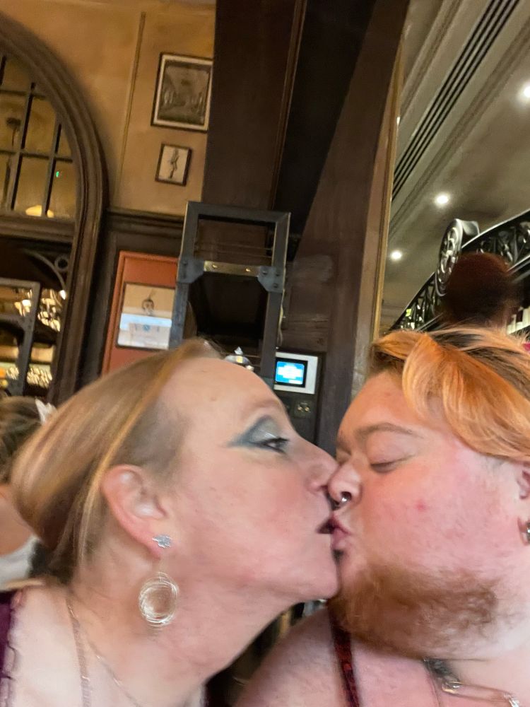A selfie of Alex and I kissing. 