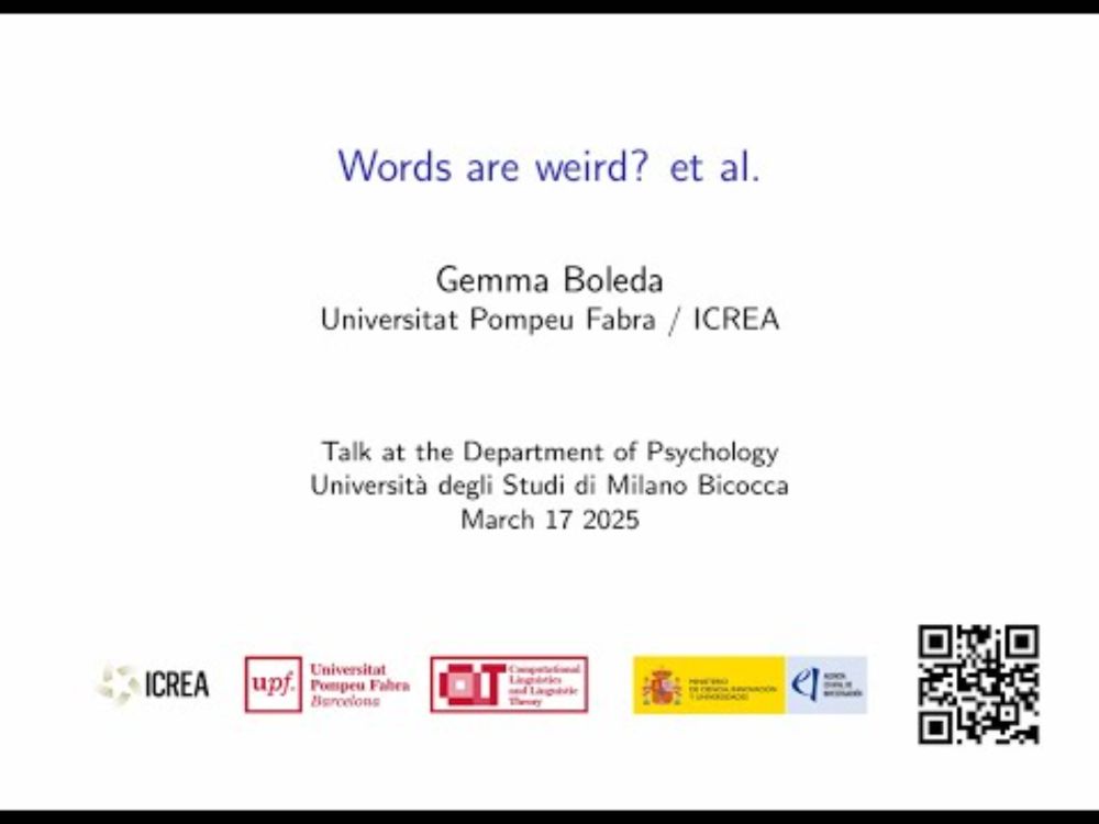 Words are weird? On the role of lexical ambiguity in language - Gemma Boleda - unimib